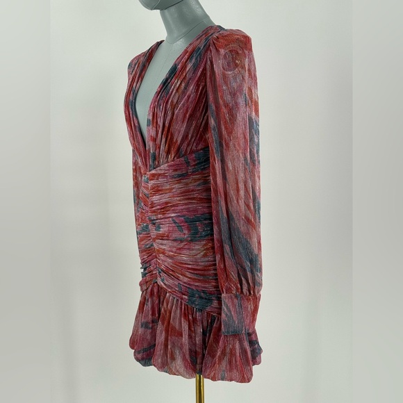 🆕 PATBO 🧿 NWOT Twist Metallic Ruched Mini Dress, Pink - Sz BR 36 US 4 - Picture 11 of 16